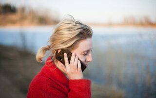 Woman taking phone call