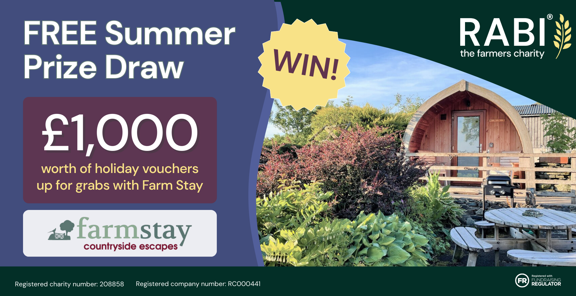 Win £1,000 in holiday vouchers – enter RABI’s free summer prize draw in partnership with Farm Stay