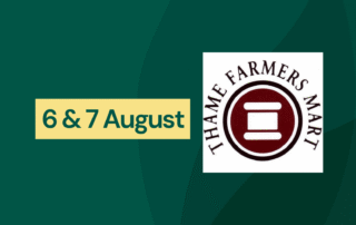 Graphic promoting volunteer opportunities at Thame Farmers Mart on 6 and 7 August, featuring the event logo.
