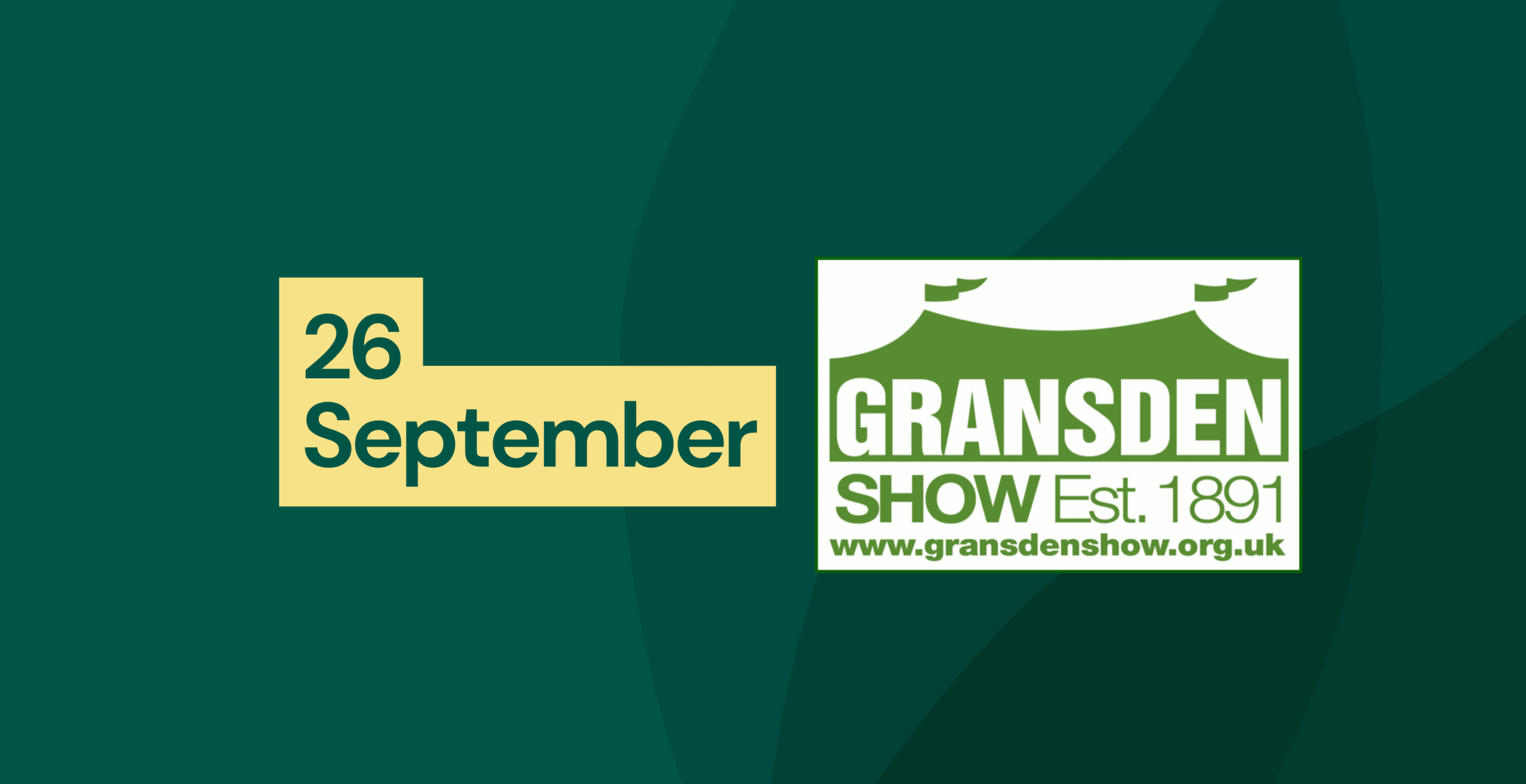 Graphic promoting volunteer opportunities at the Gransden Show on 26 September, featuring the event logo.