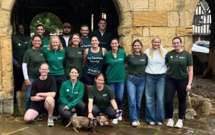 Group photo of people in RABI clothing and running outfits