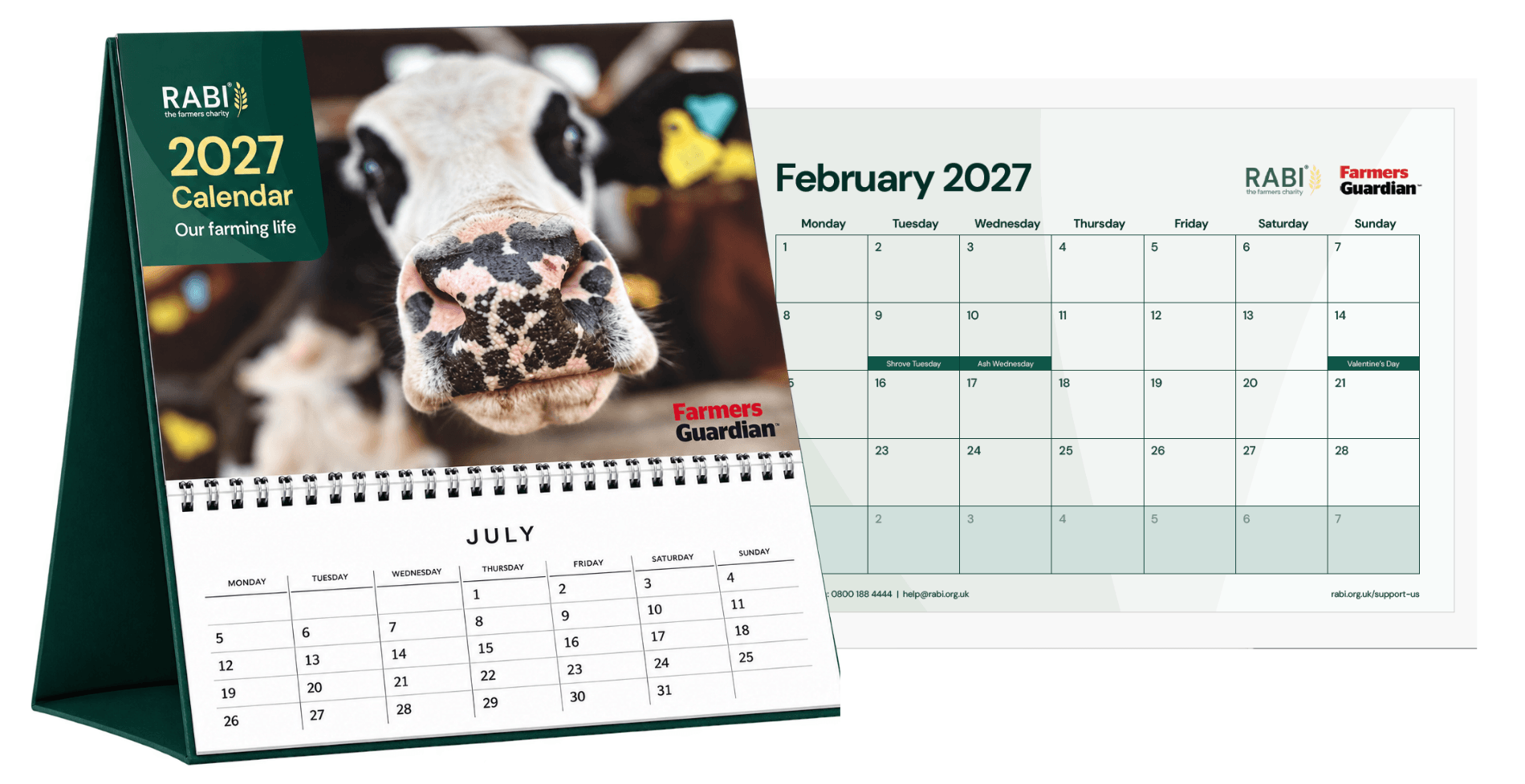 2027 RABI and Farmers Guardian desk calendar
